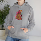 Pink Floral Leopard Hoodie – Playful Girly Gen Z Wildcat Sweatshirt