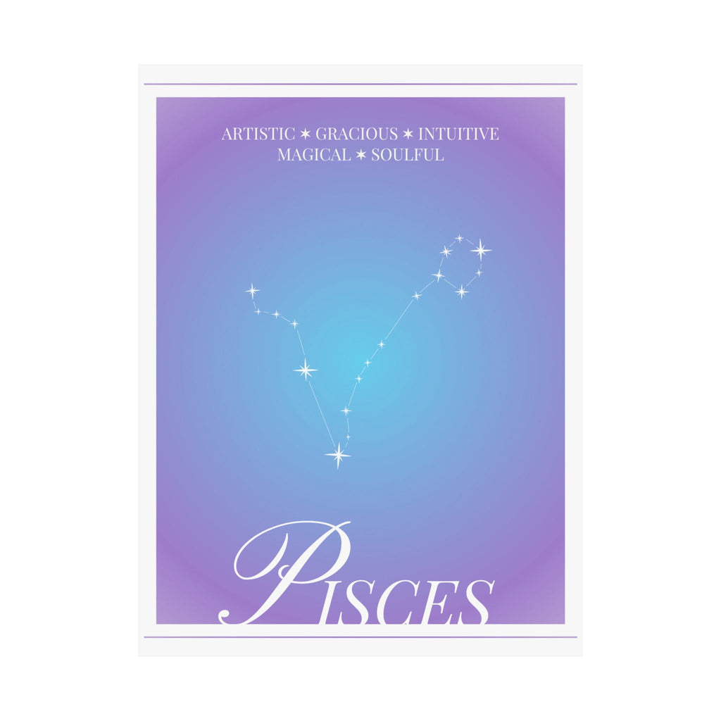 pisces constellation matte poster — astrological zodiac wall art Printify
