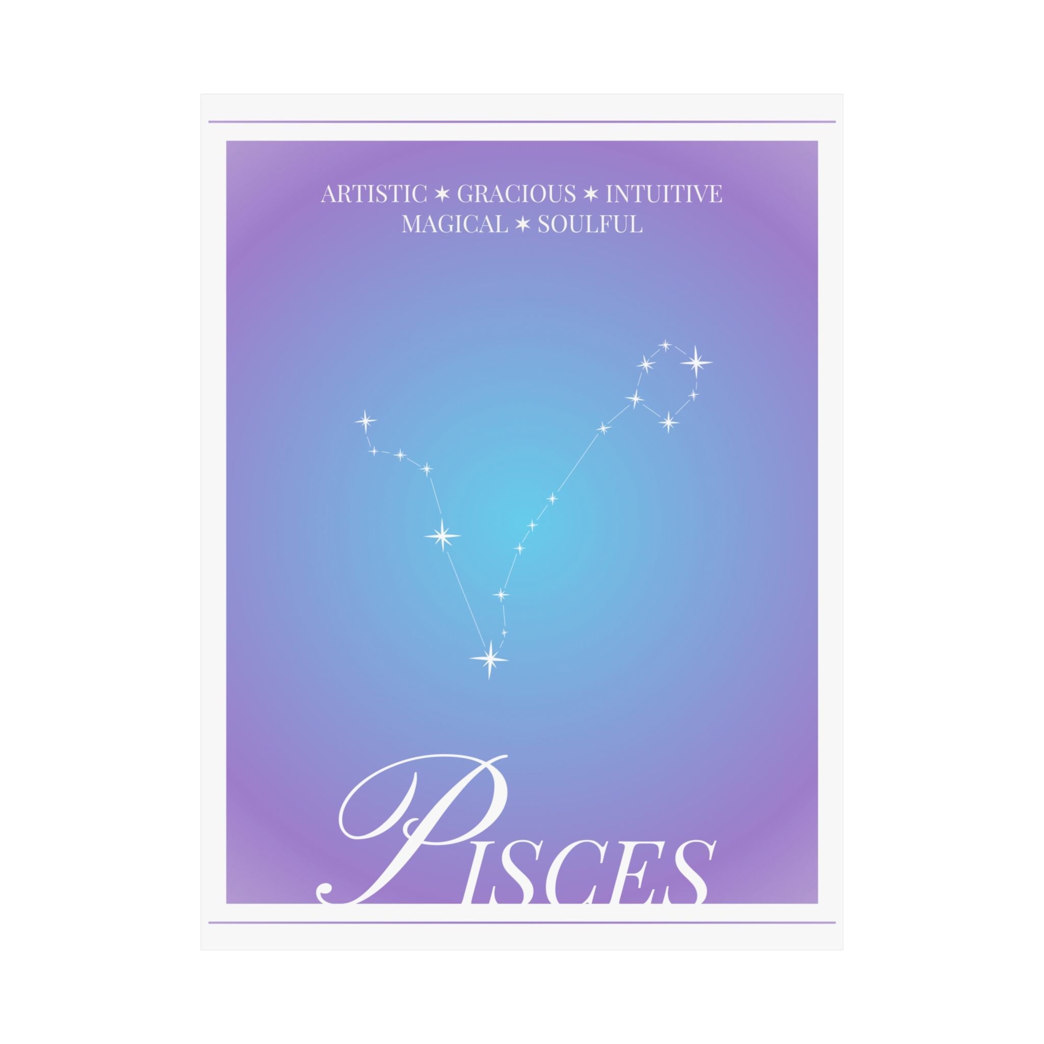 pisces constellation matte poster — astrological zodiac wall art Printify
