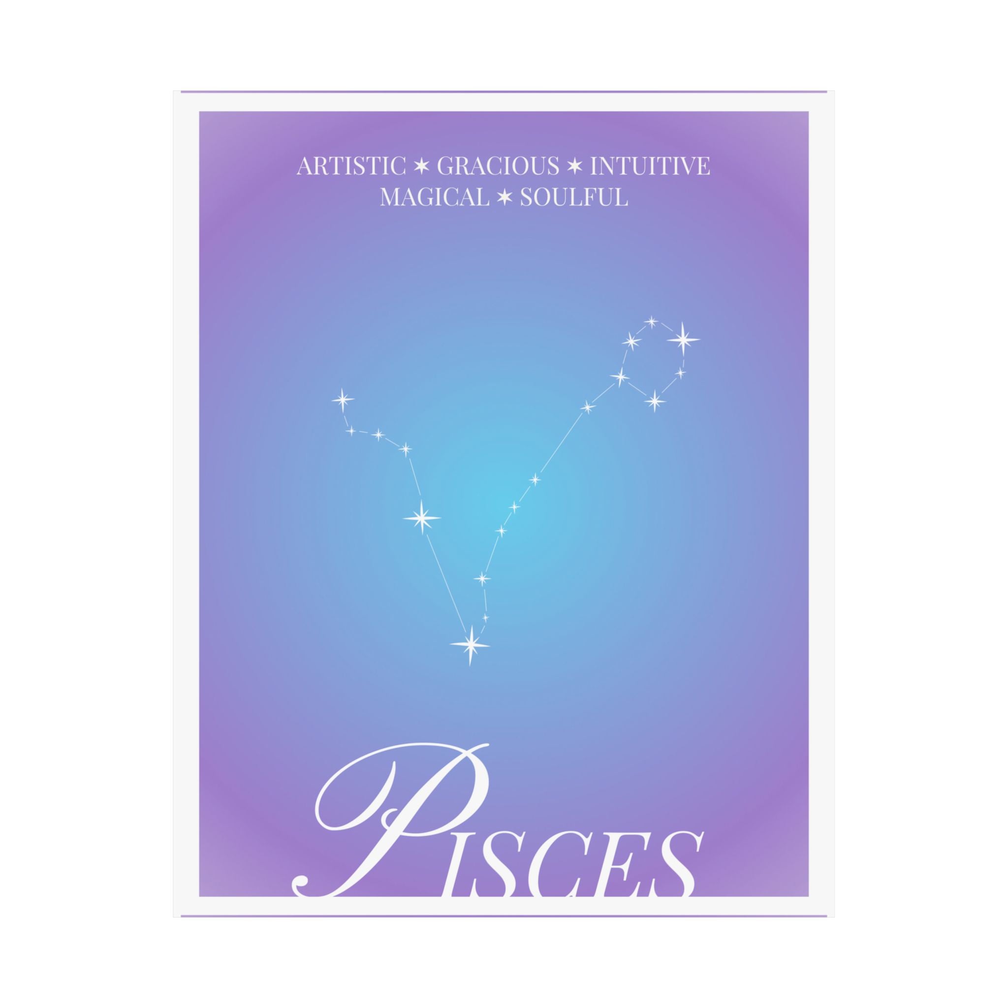 pisces constellation matte poster — astrological zodiac wall art Printify