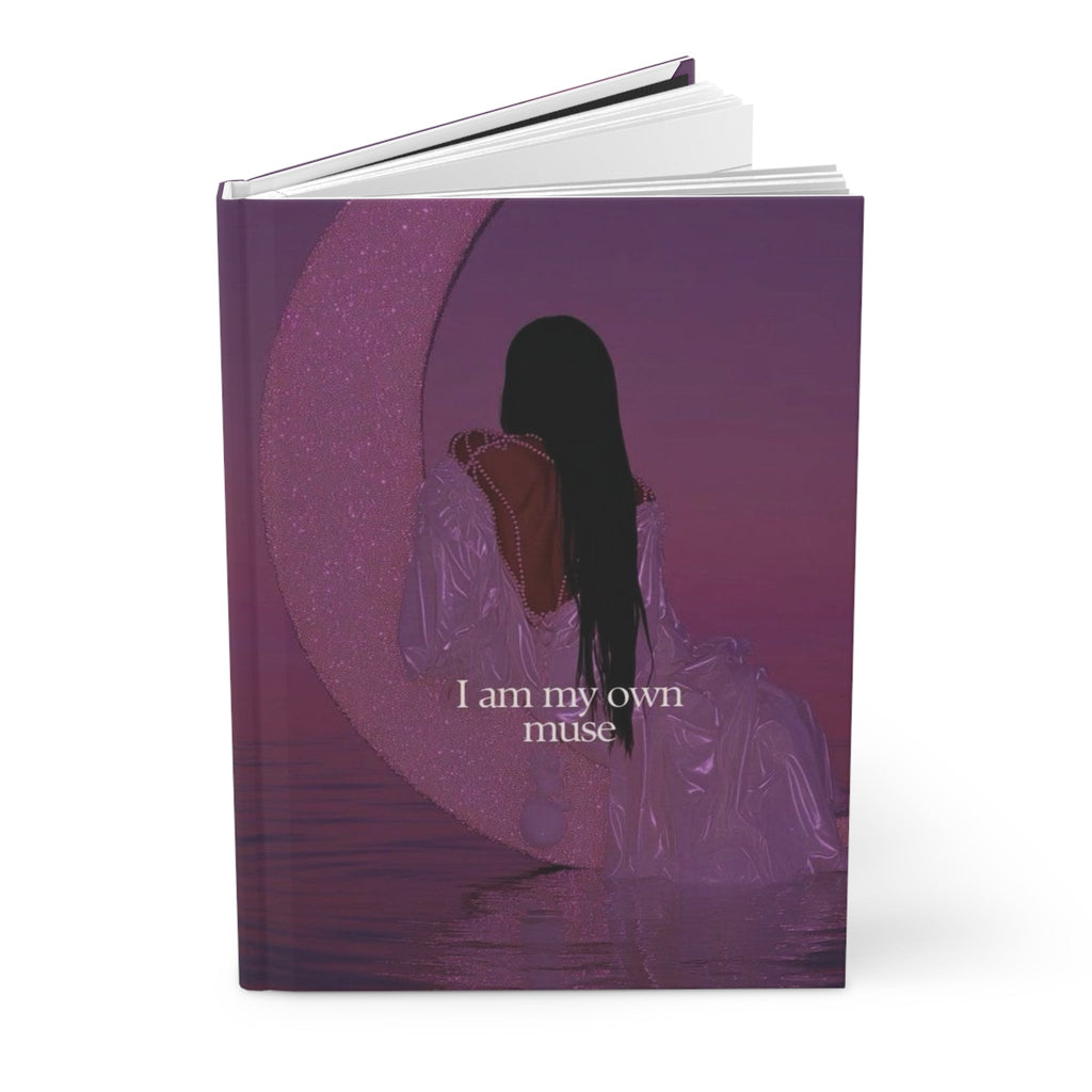 Hardcover Journal — "I Am My Own Muse" Pink Moon Self‑Love Notebook Printify