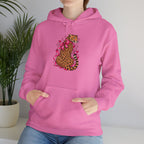 Pink Floral Leopard Hoodie – Playful Girly Gen Z Wildcat Sweatshirt