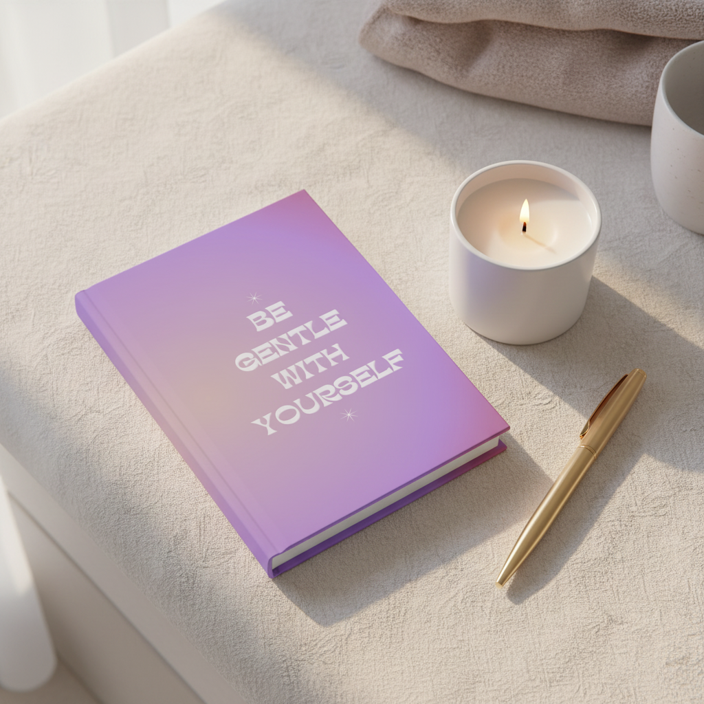 hardcover journal — "be gentle with yourself"