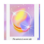 matte poster — "the universe is on my side" pastel manifestation art print Printify
