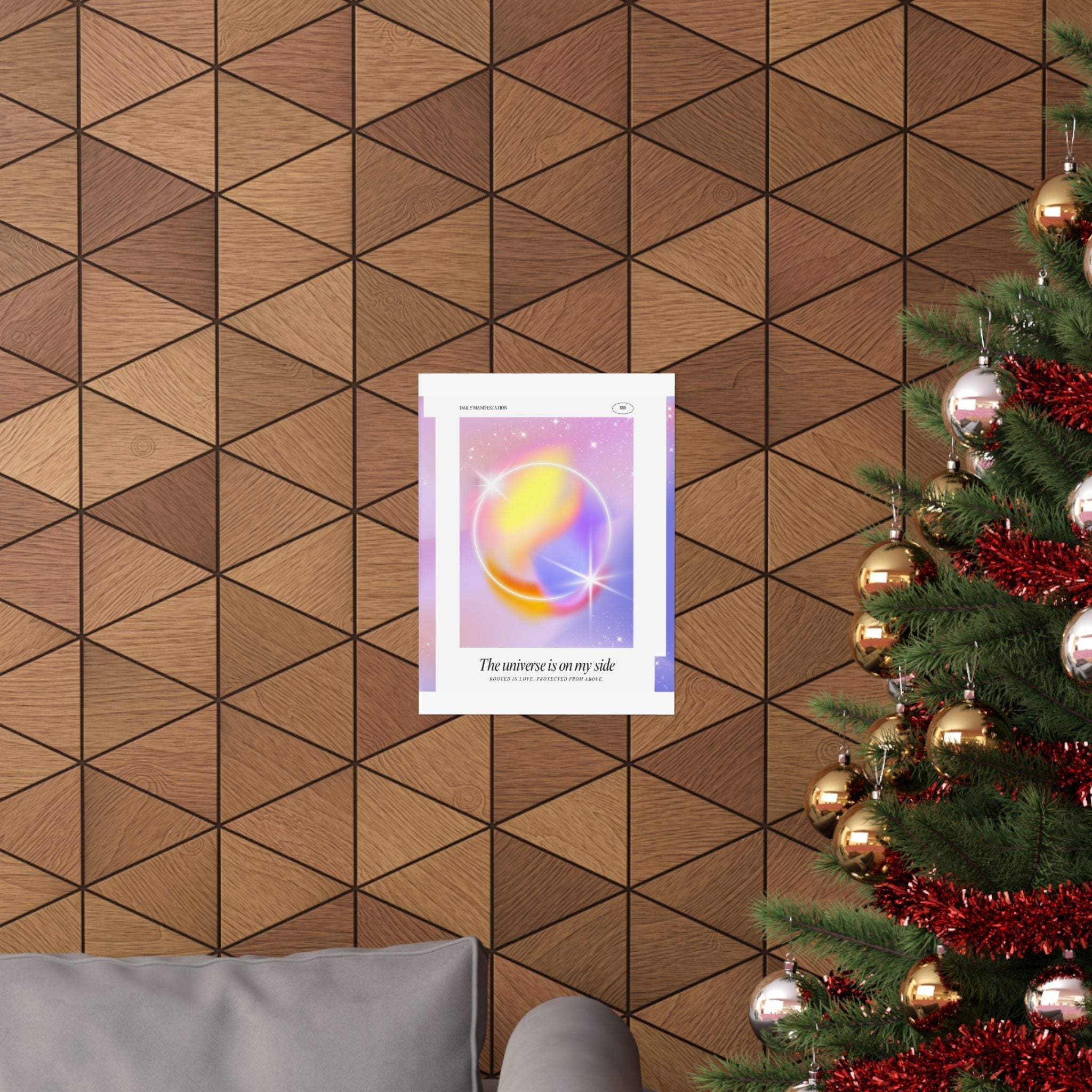 matte poster — "the universe is on my side" pastel manifestation art print Printify
