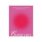 capricorn catte poster — pink zodiac wall art Printify