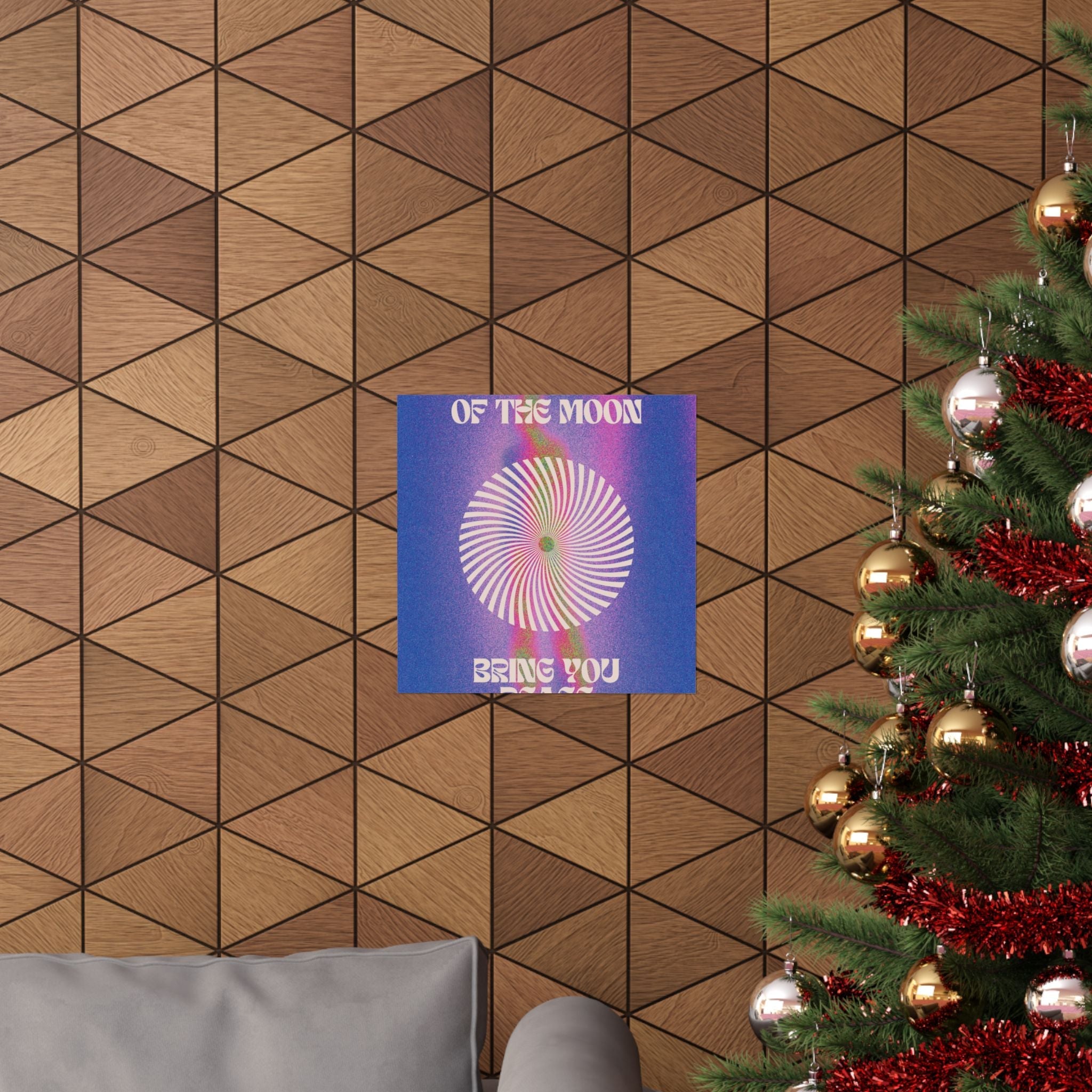 let the light of the moon poster — psychedelic retro wall art Printify