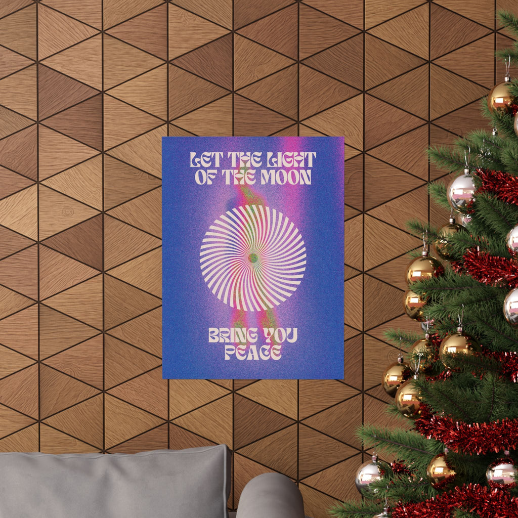 let the light of the moon poster — psychedelic retro wall art Printify