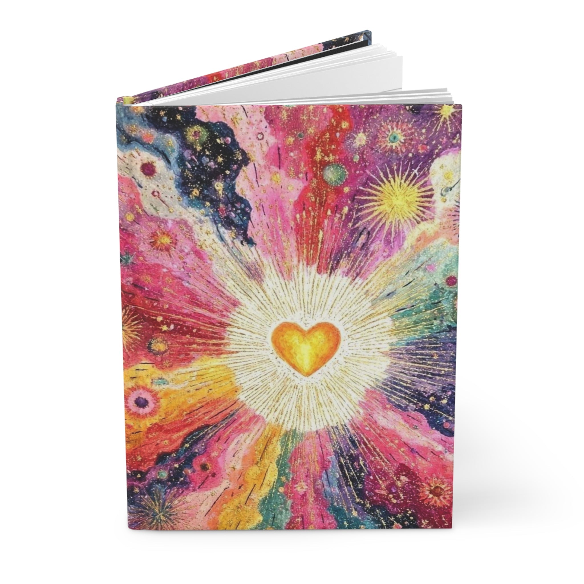 Cosmic Heart Hardcover Journal — Vibrant Spiritual Notebook for Gratitude, Dreams & Meditation Printify