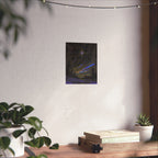 Celestial Night Sky Matte Poster — Starfield with Shooting Comet Printify
