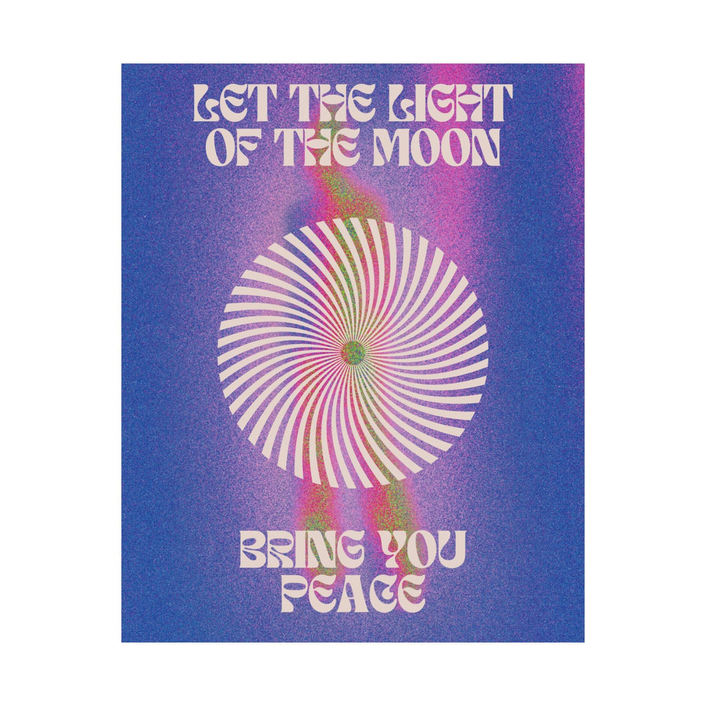 let the light of the moon poster — psychedelic retro wall art Printify
