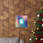 turquoise agate poster — matte healing stone wall art Printify