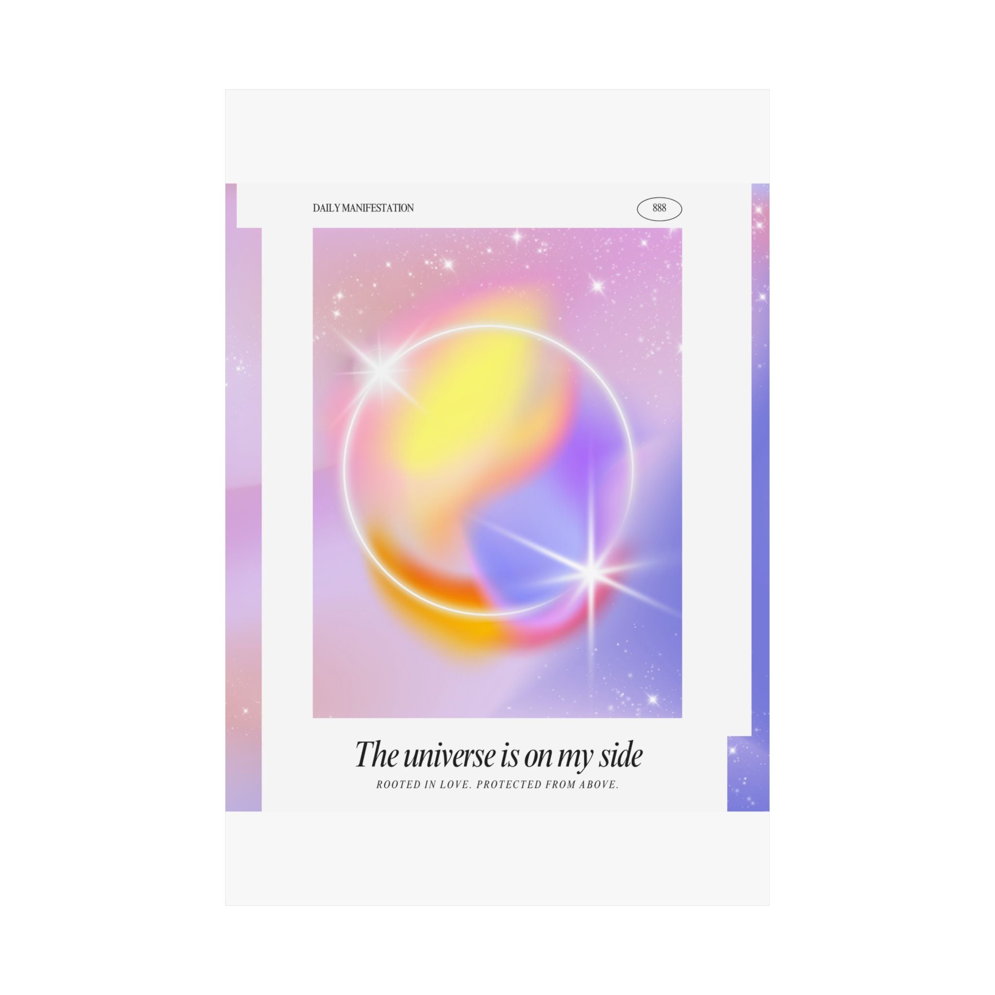matte poster — "the universe is on my side" pastel manifestation art print Printify