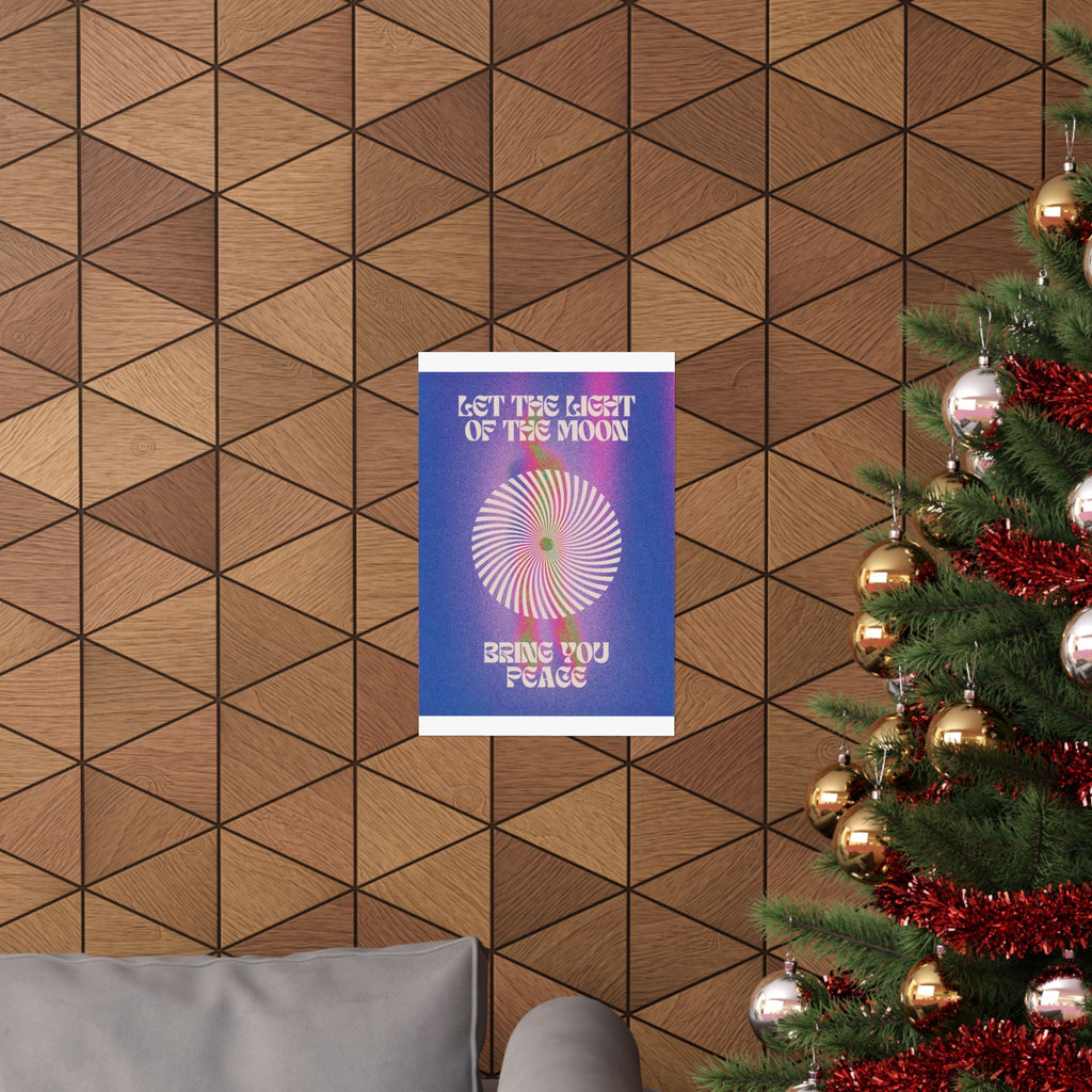 let the light of the moon poster — psychedelic retro wall art Printify