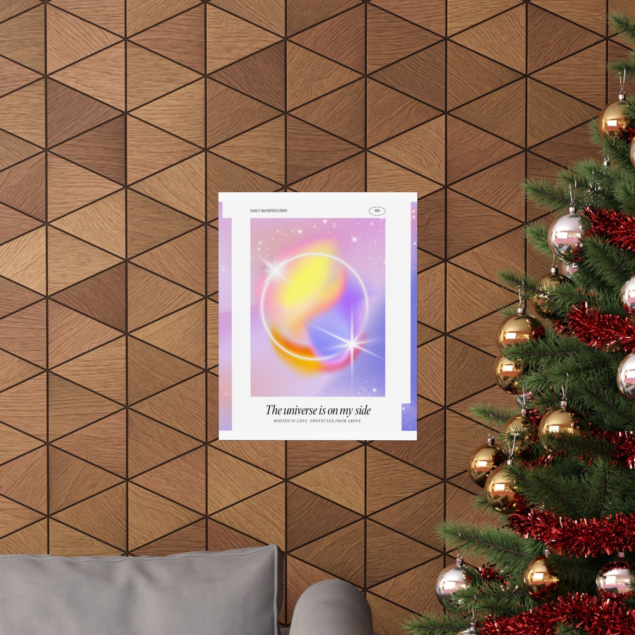 matte poster — "the universe is on my side" pastel manifestation art print Printify