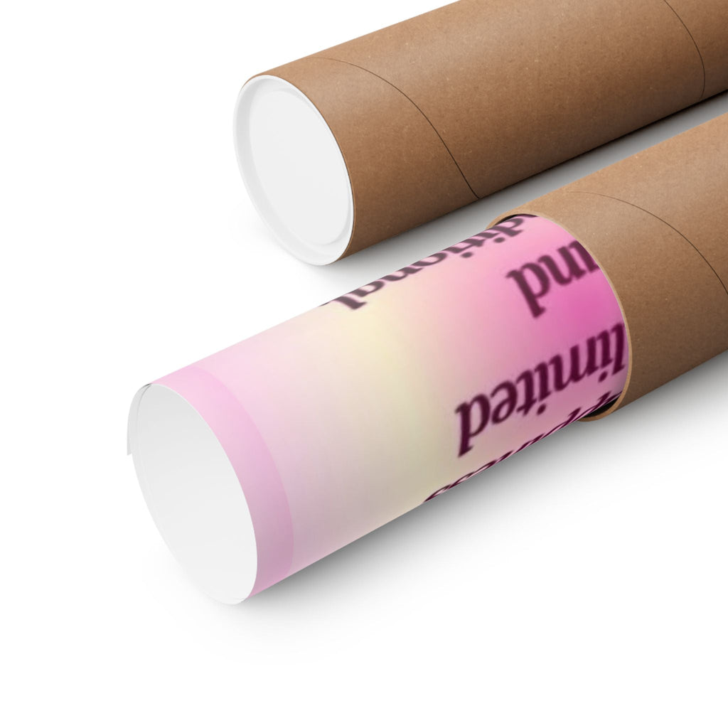 Motivational Poster - "My happiness is unlimited and unconditional" Pink Matte Wall Art Printify