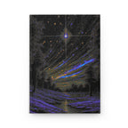 starry night meadow hardcover journal — celestial landscape notebook for manifesting & journaling Printify