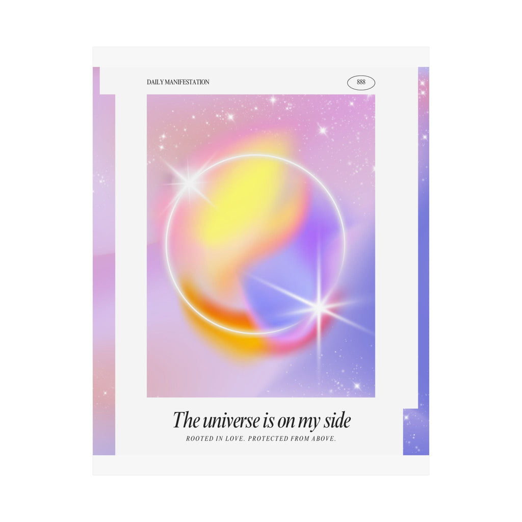 matte poster — "the universe is on my side" pastel manifestation art print Printify