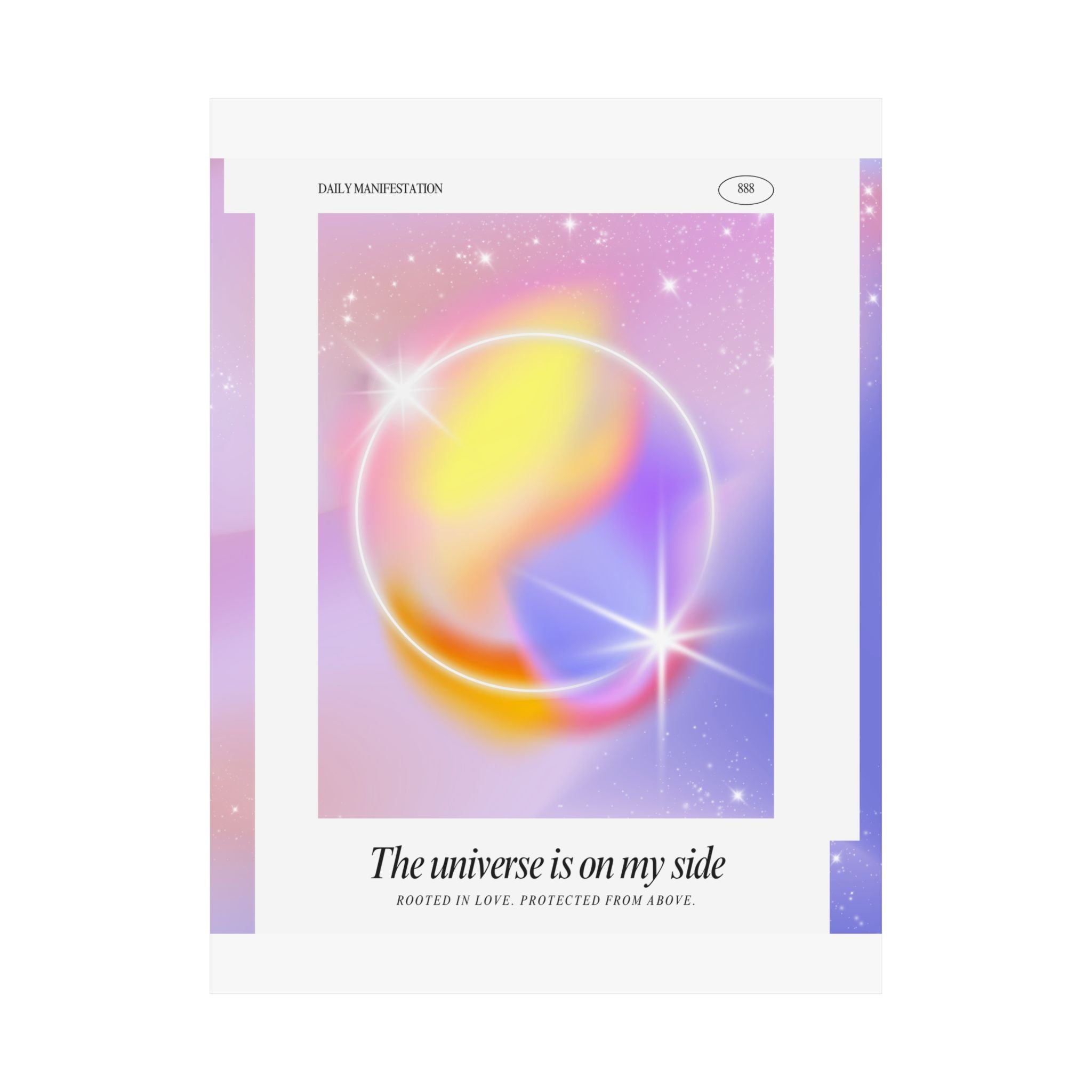 matte poster — "the universe is on my side" pastel manifestation art print Printify