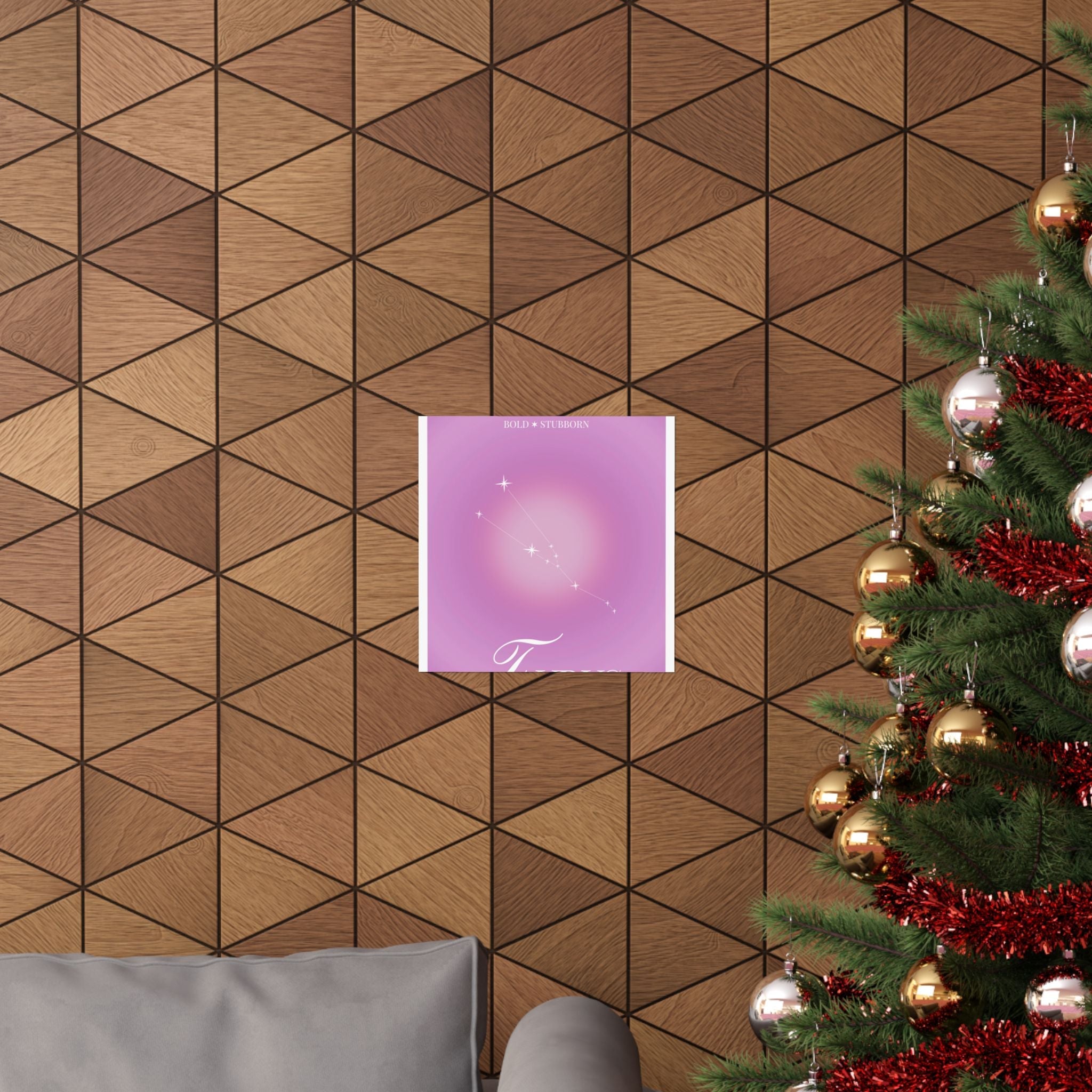 taurus constellation poster — pink zodiac matte poster Printify