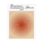 leo zodiac poster — confident charismatic brave matte vertical art print Printify