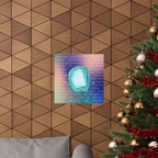 turquoise agate poster — matte healing stone wall art Printify