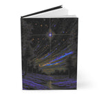 starry night meadow hardcover journal — celestial landscape notebook for manifesting & journaling Printify