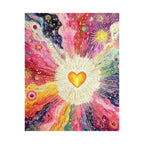 Radiant Heart Art Poster — Colorful Cosmic Matte Vertical Print Printify
