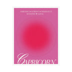 capricorn catte poster — pink zodiac wall art Printify