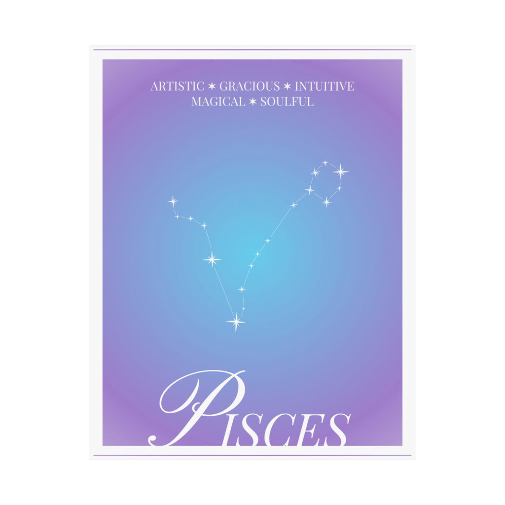 pisces constellation matte poster — astrological zodiac wall art Printify