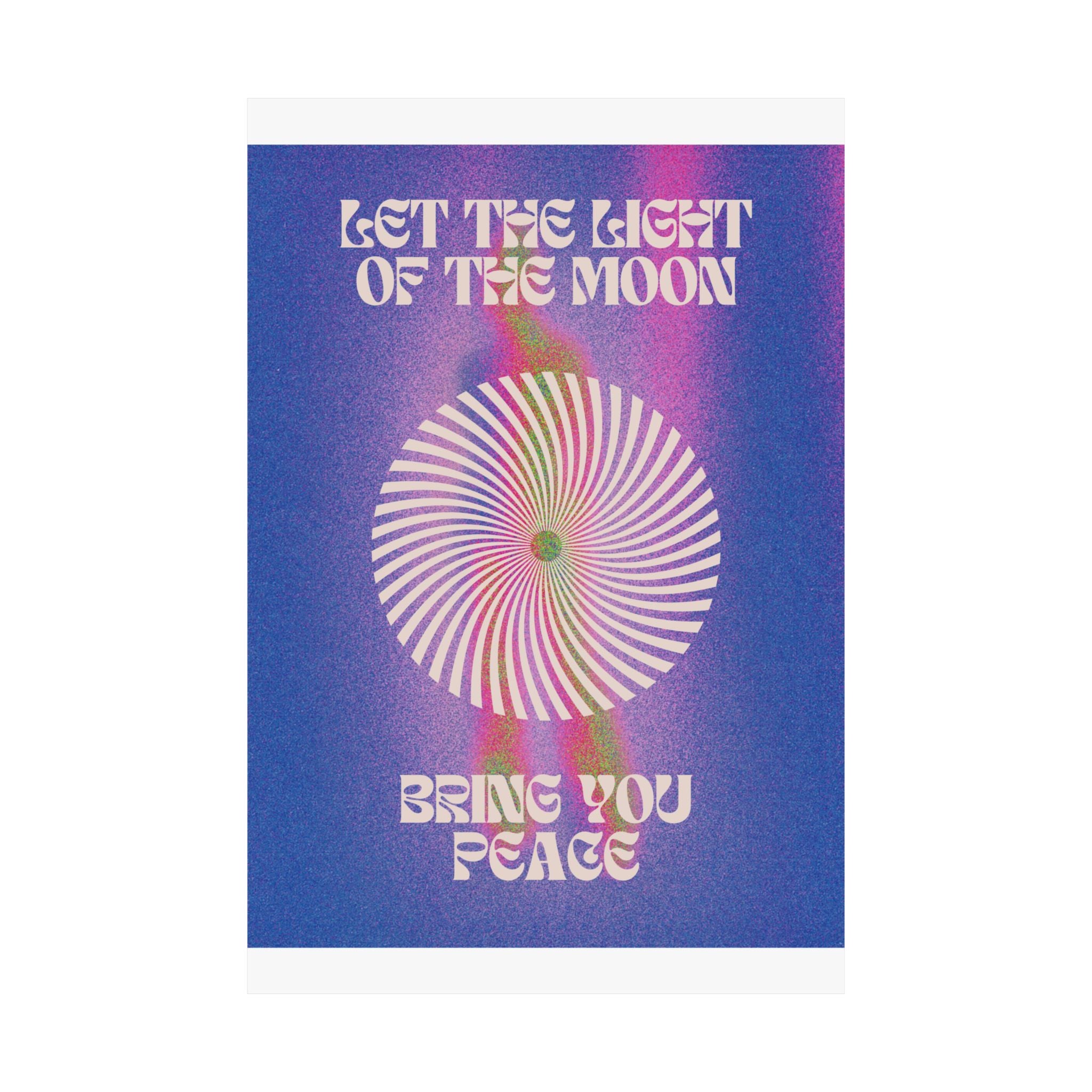 let the light of the moon poster — psychedelic retro wall art Printify