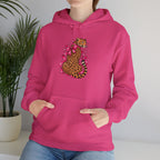 Pink Floral Leopard Hoodie – Playful Girly Gen Z Wildcat Sweatshirt