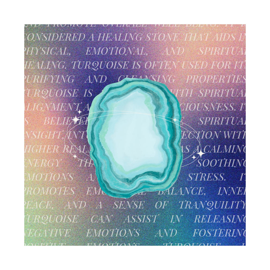 turquoise agate poster — matte healing stone wall art Printify
