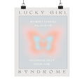 matte poster — “lucky girl syndrome: everything always works out for me” positive butterfly wall art Printify