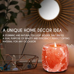 Himalayan Pink Salt Tea Light Holder by Pride of India – Salt Candle Holder – Room Décor Item – Great for Creating an Ambiance – Ideal for Home & Spa Uses – Natural Shape DC-Pride India Brands