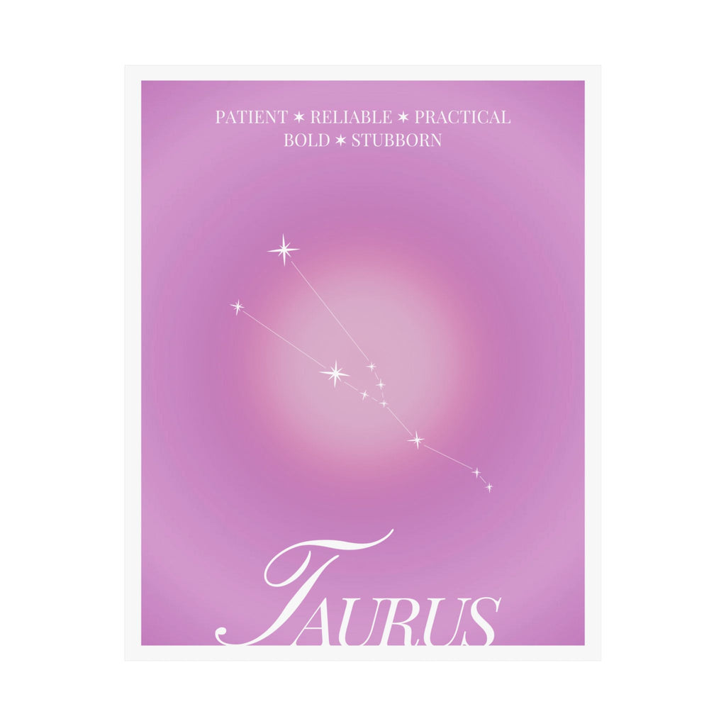 taurus constellation poster — pink zodiac matte poster Printify