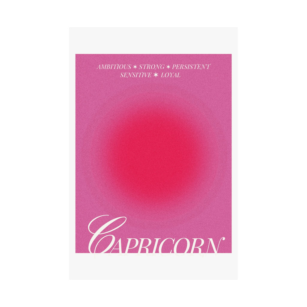 capricorn catte poster — pink zodiac wall art Printify