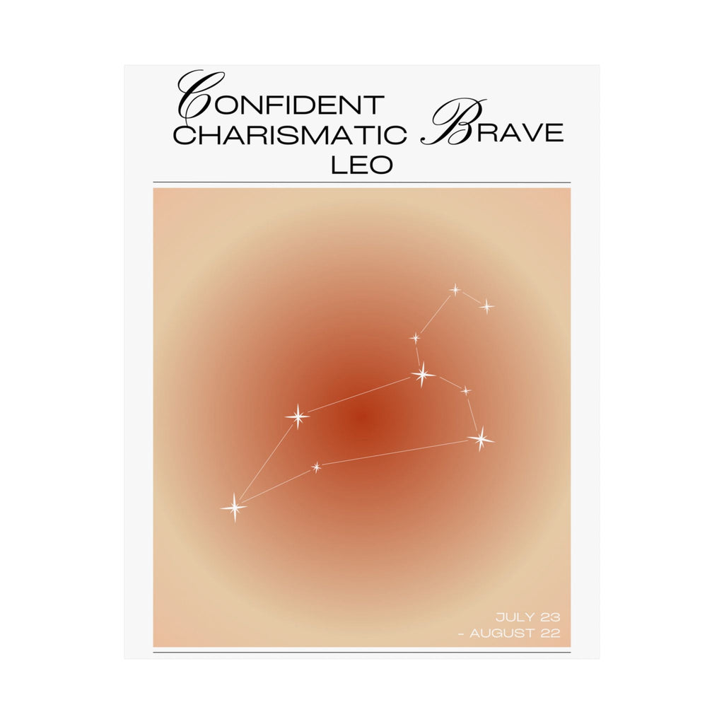 leo zodiac poster — confident charismatic brave matte vertical art print Printify