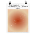 leo zodiac poster — confident charismatic brave matte vertical art print Printify