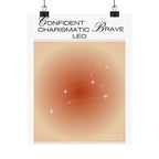 leo zodiac poster — confident charismatic brave matte vertical art print Printify