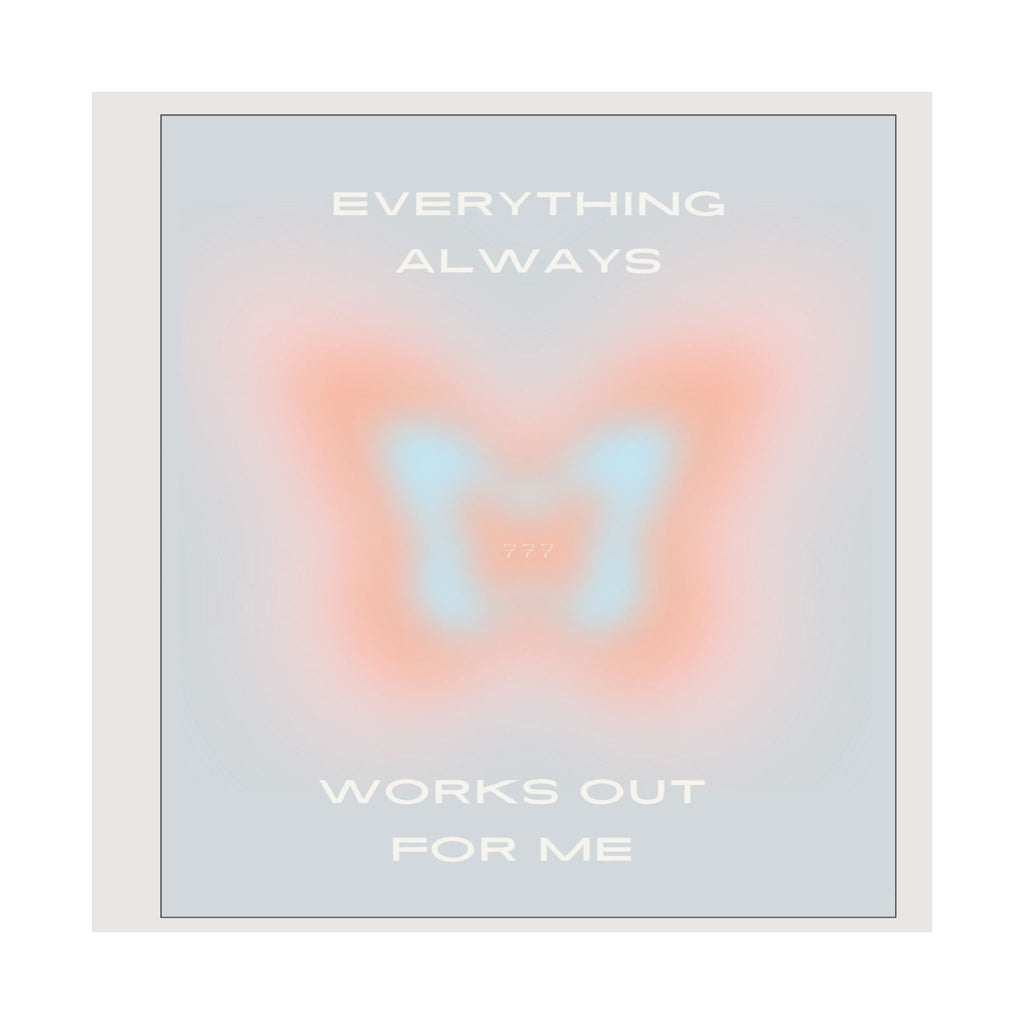 matte poster — “lucky girl syndrome: everything always works out for me” positive butterfly wall art Printify