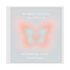 matte poster — “lucky girl syndrome: everything always works out for me” positive butterfly wall art Printify