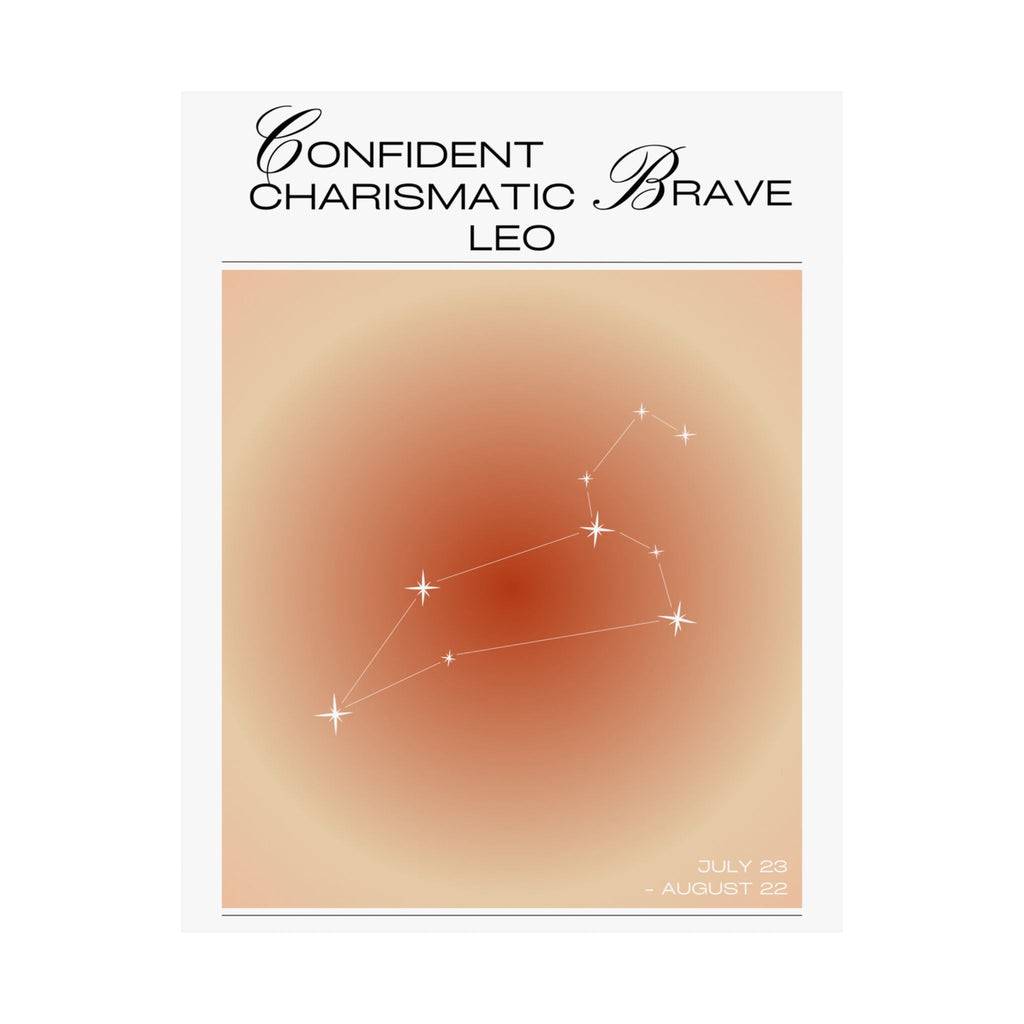 leo zodiac poster — confident charismatic brave matte vertical art print Printify