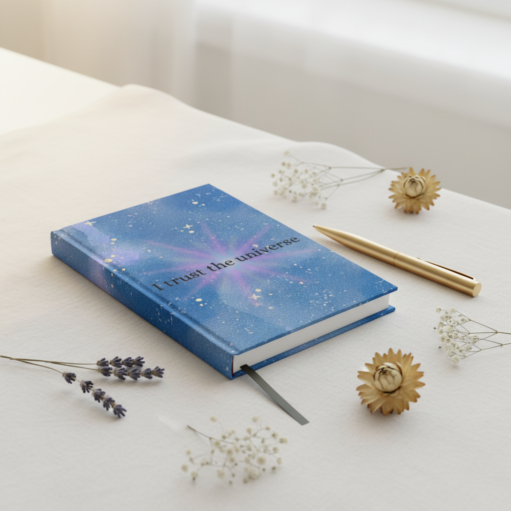 I Trust the Universe Hardcover Journal – Celestial Blue Guided Journal for Manifestation & Gratitude