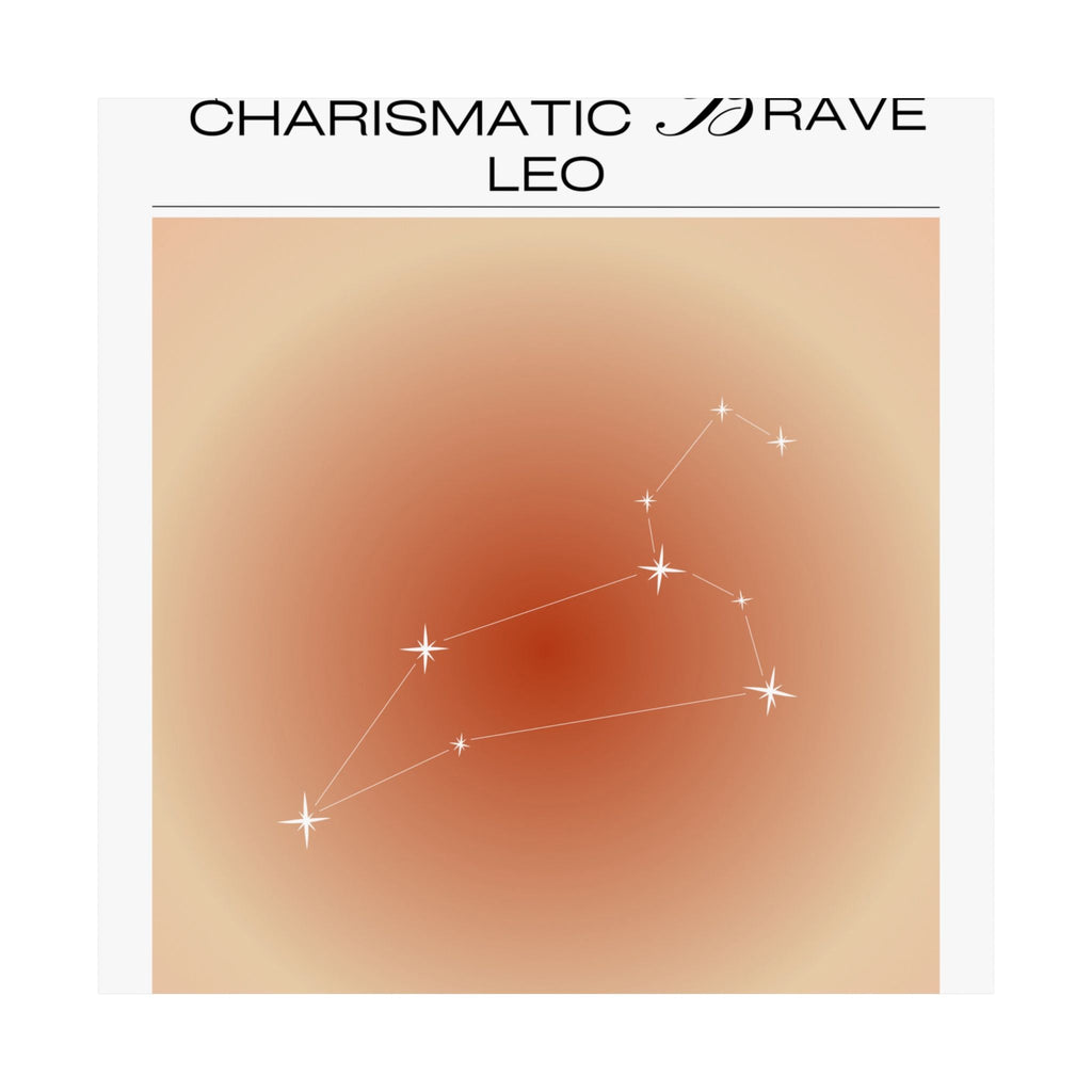 leo zodiac poster — confident charismatic brave matte vertical art print Printify