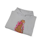 Pink Floral Leopard Hoodie – Playful Girly Gen Z Wildcat Sweatshirt