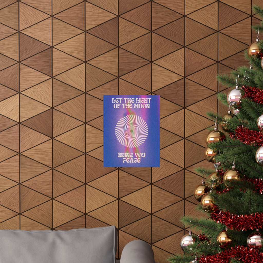 let the light of the moon poster — psychedelic retro wall art Printify
