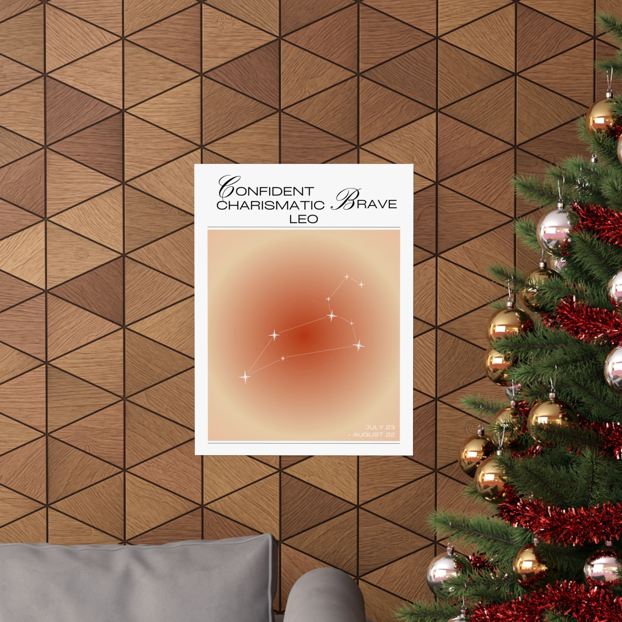 leo zodiac poster — confident charismatic brave matte vertical art print Printify