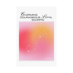 scorpio constellation matte poster — "charming courageous loyal" zodiac wall art Printify