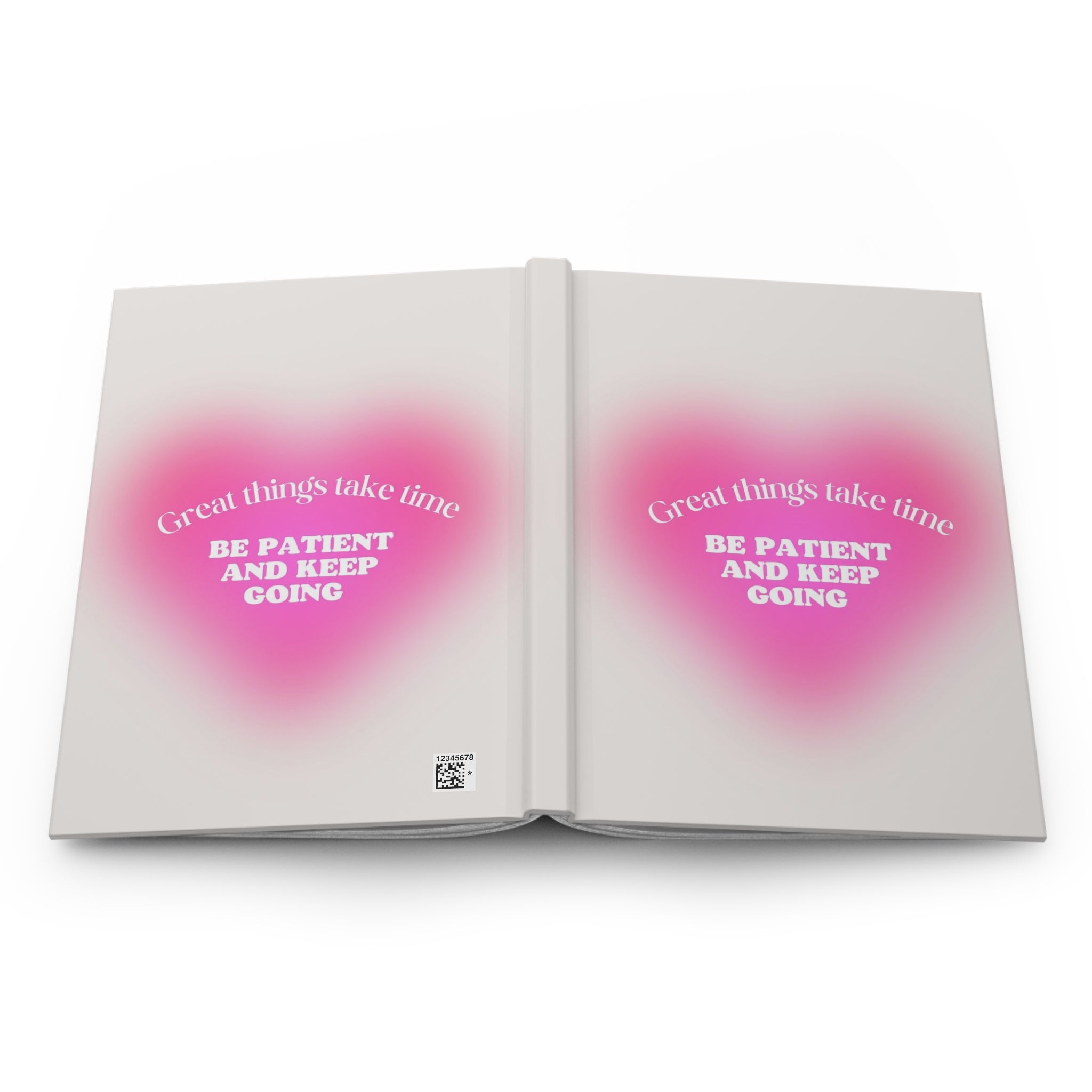 Inspirational Hardcover Journal — "Great things take time — Be patient and keep going" Printify